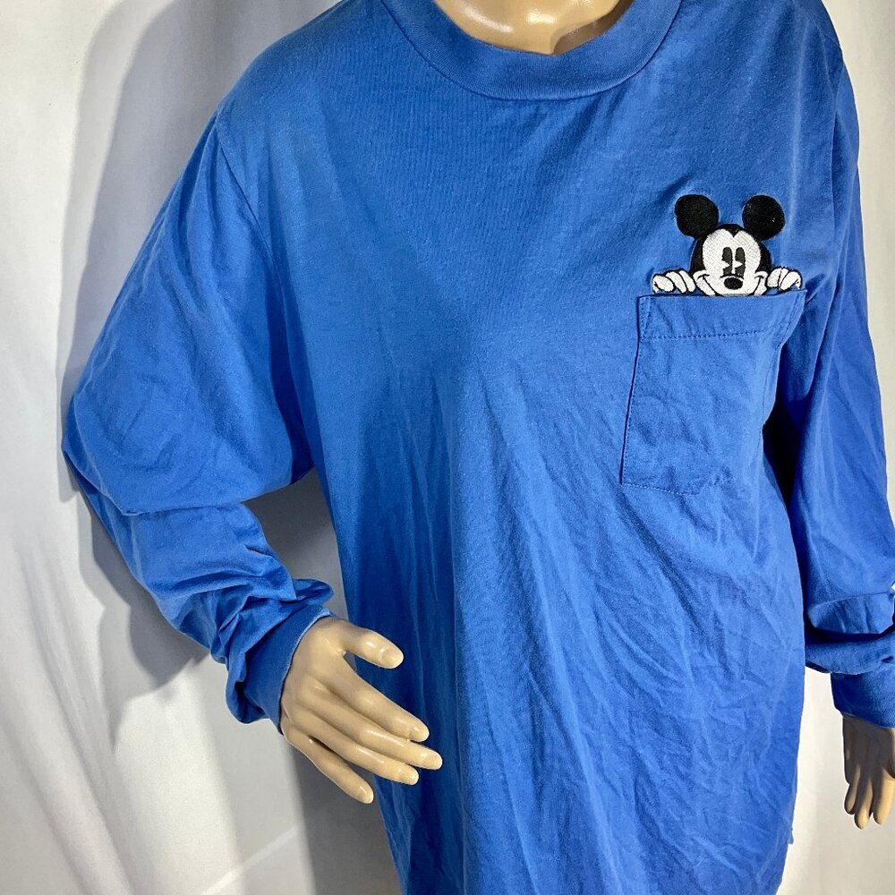 Vintage Mickey Mouse Nightgown Sz Large Disney T-Shirt Womens Long Sleeve Sleep